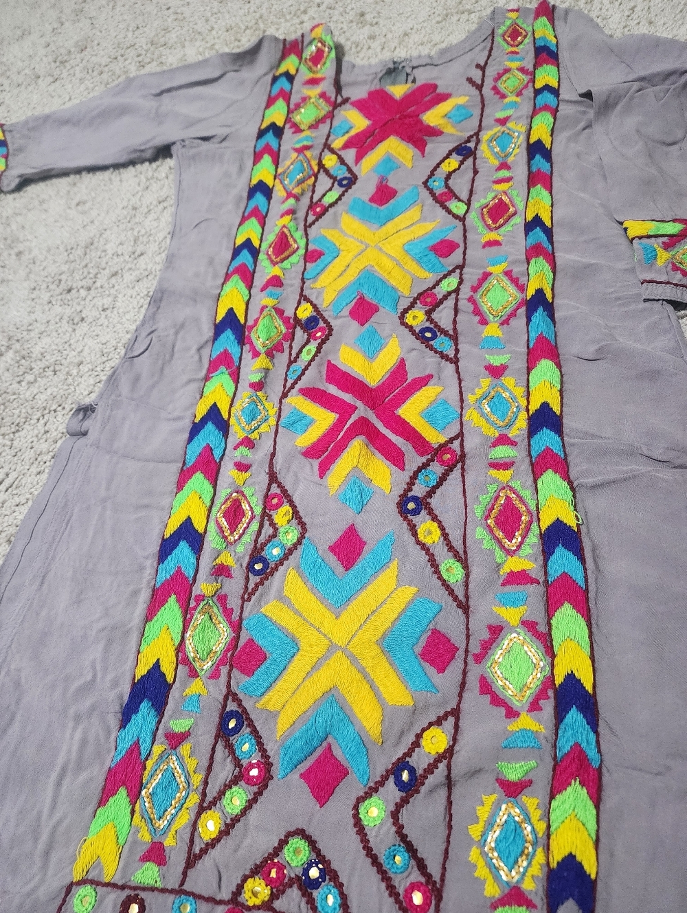 Indian Embroidered Beaded Sequin Kurta Traditional Party Wear Size Bust 34